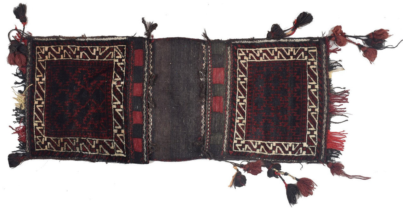  Afghan, Hand Knotted Saddle Bag, Pashtun, 