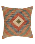 Decorative pillow with geometric pattern on a white background