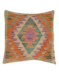 Decorative pillow with geometric pattern on a white background