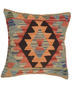 Decorative pillow with geometric pattern on a white background