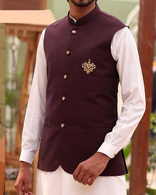 Traditional Pashtun Plum Vest