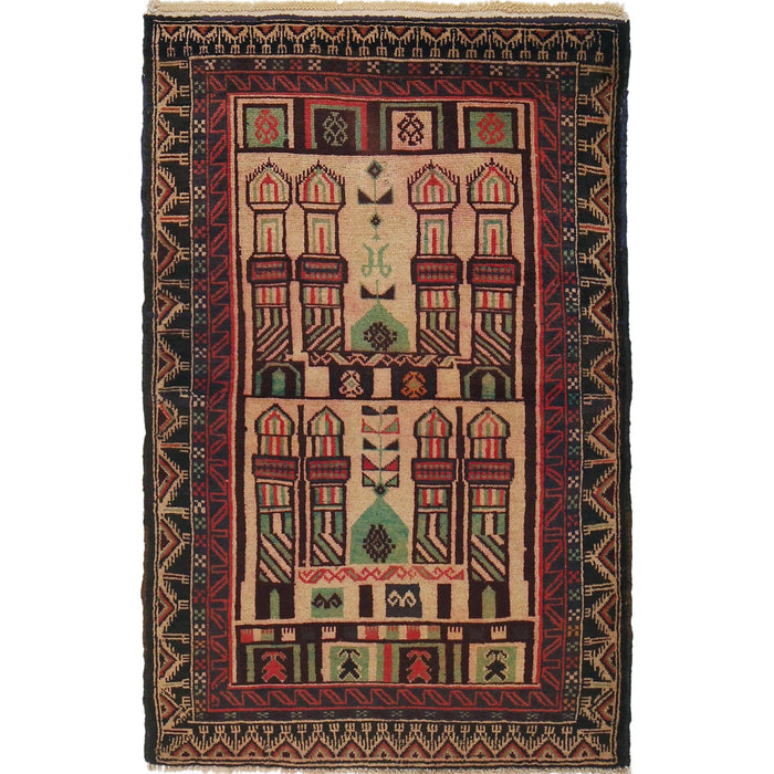 Prayer Rug Handmade Afghan Craft 4.7x3.1 ft
