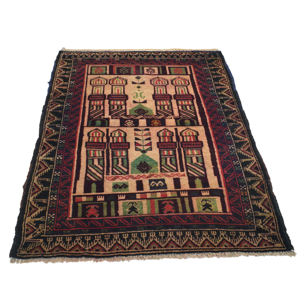 Prayer Rug Handmade Afghan Craft 4.7x3.1 ft