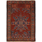 Afghan Tribal Prayer Rug Design 3.7x2.6 ft