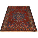 Afghan Tribal Prayer Rug Design 3.7x2.6 ft