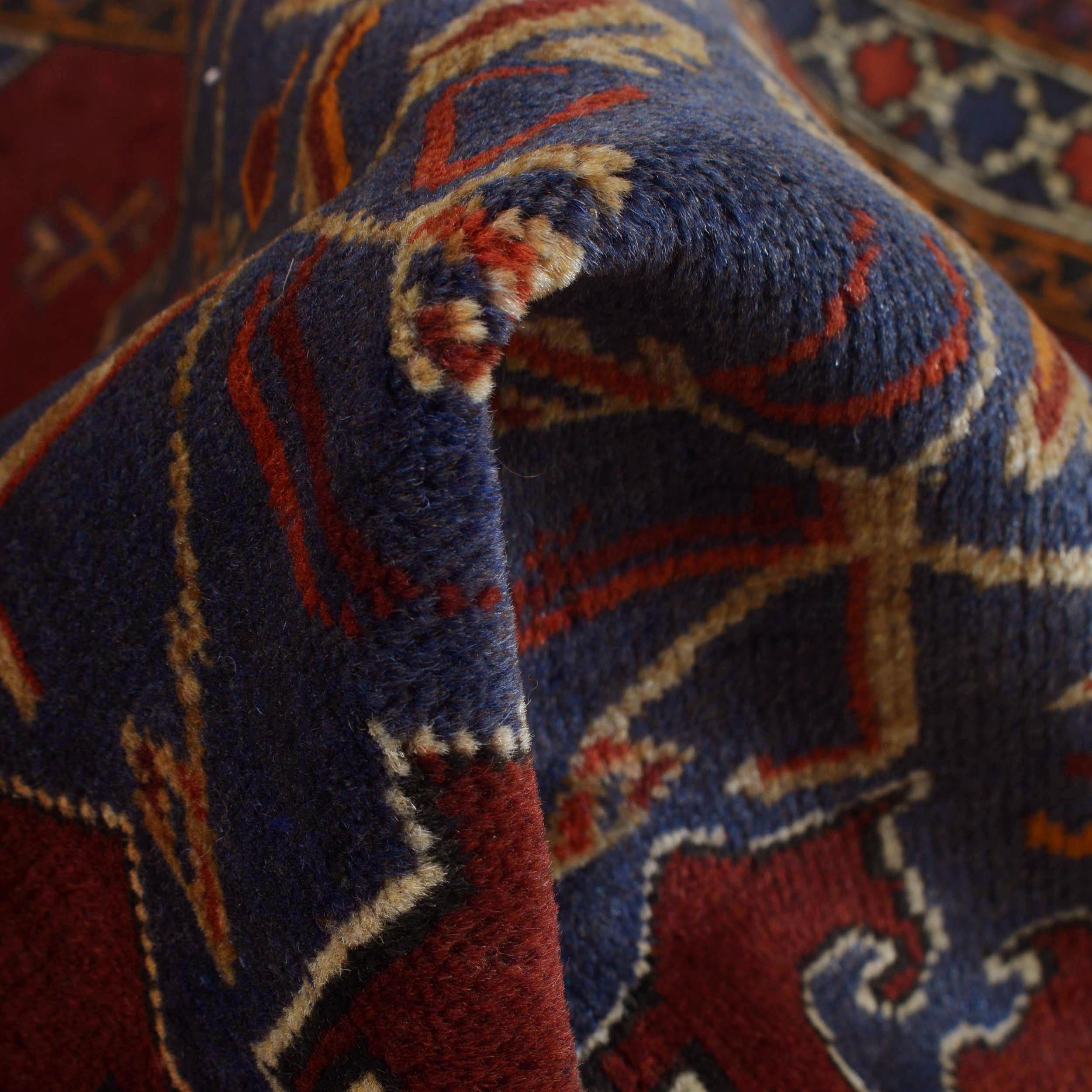 Afghan Tribal Prayer Rug Design 3.7x2.6 ft