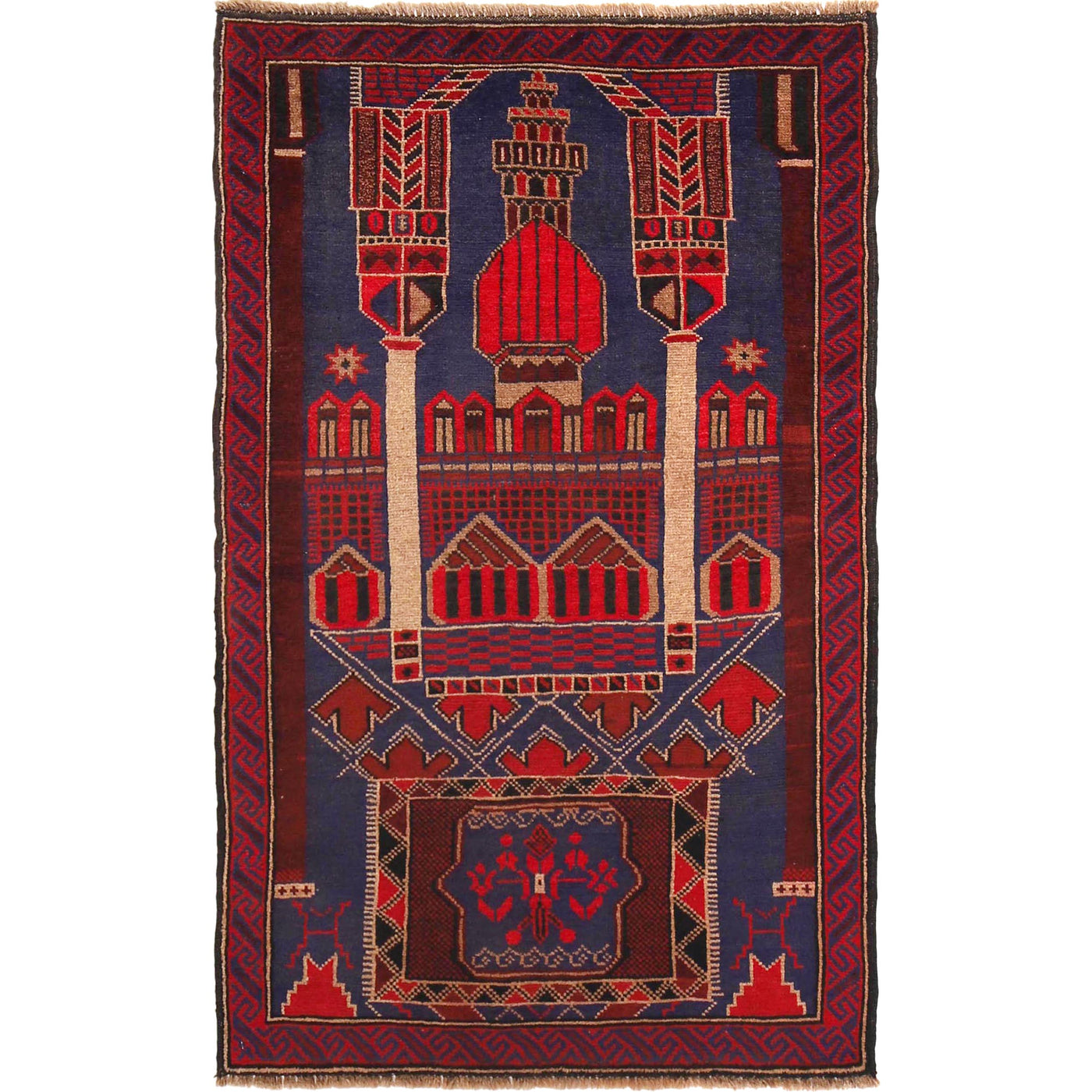 Handwoven Afghan Prayer Mat 4.5x2.9 ft