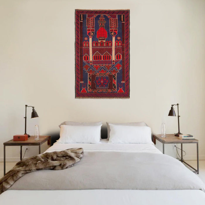 Handwoven Afghan Prayer Mat 4.5x2.9 ft