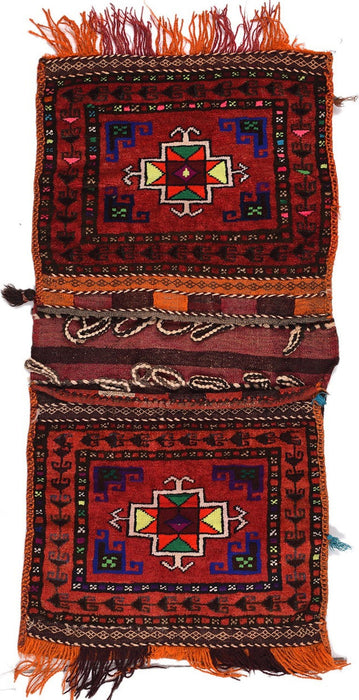 Hand Knotted Saddle Bag, Pashtun, Hand-Knotted, Afghan, 