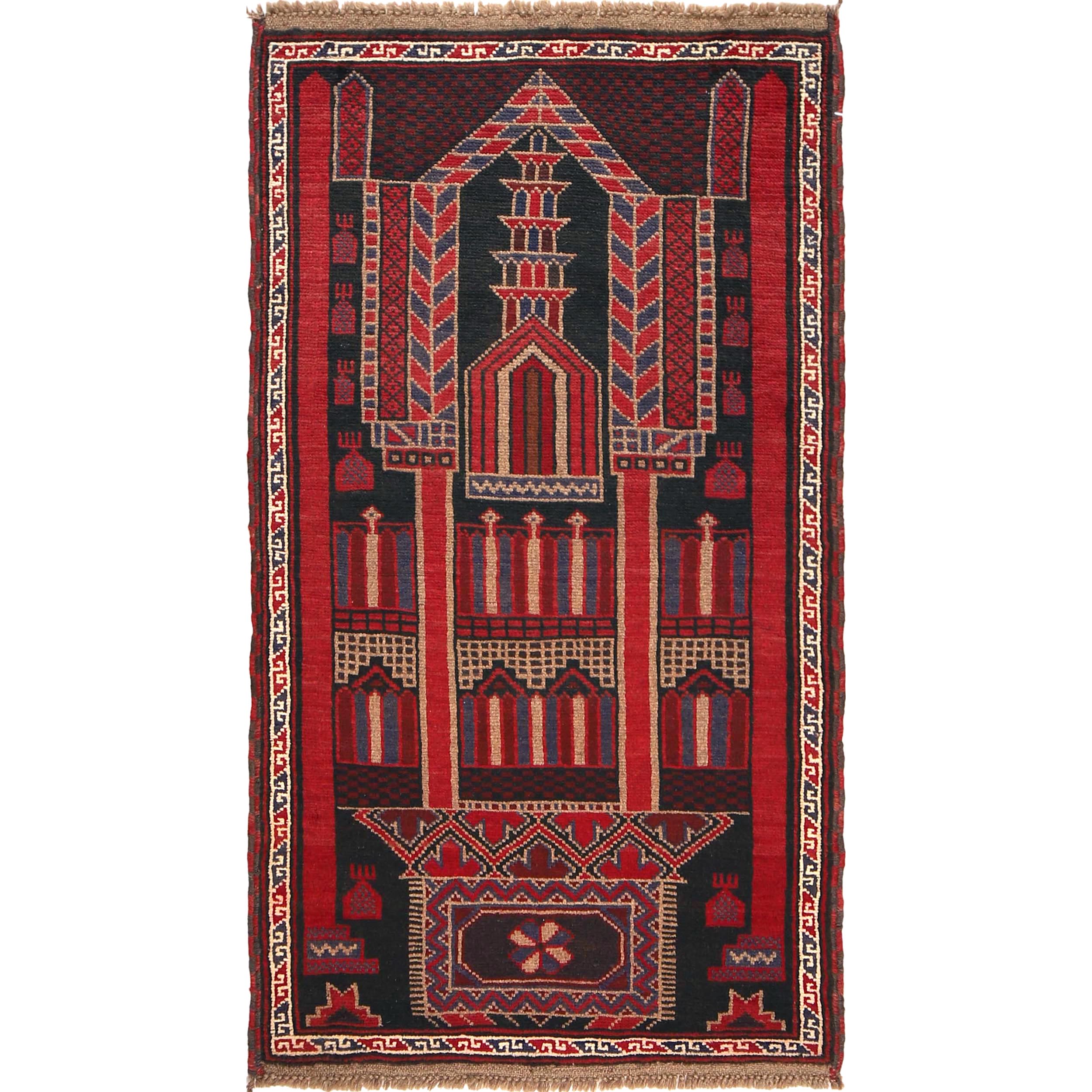 Artisan Crafted Prayer Rug 4.9x2.7 ft