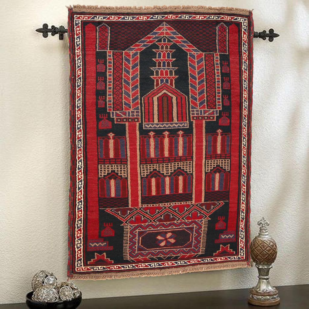 Artisan Crafted Prayer Rug 4.9x2.7 ft