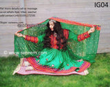 Afghan traditional bridal kuchi dress for nikkah in green color