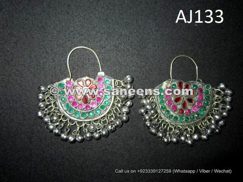 Afghan Kochi Earrings American Tribal Style Boho Retro Indie Hippie Girls