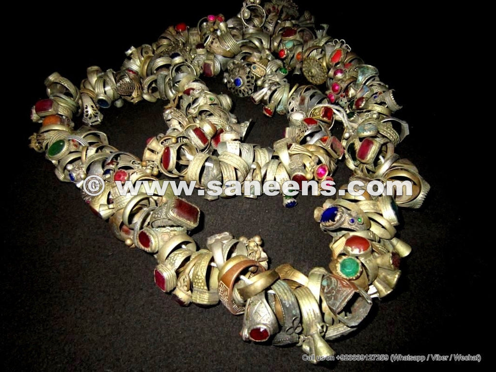 tribal artwork handmade fashionable rings in various color stones