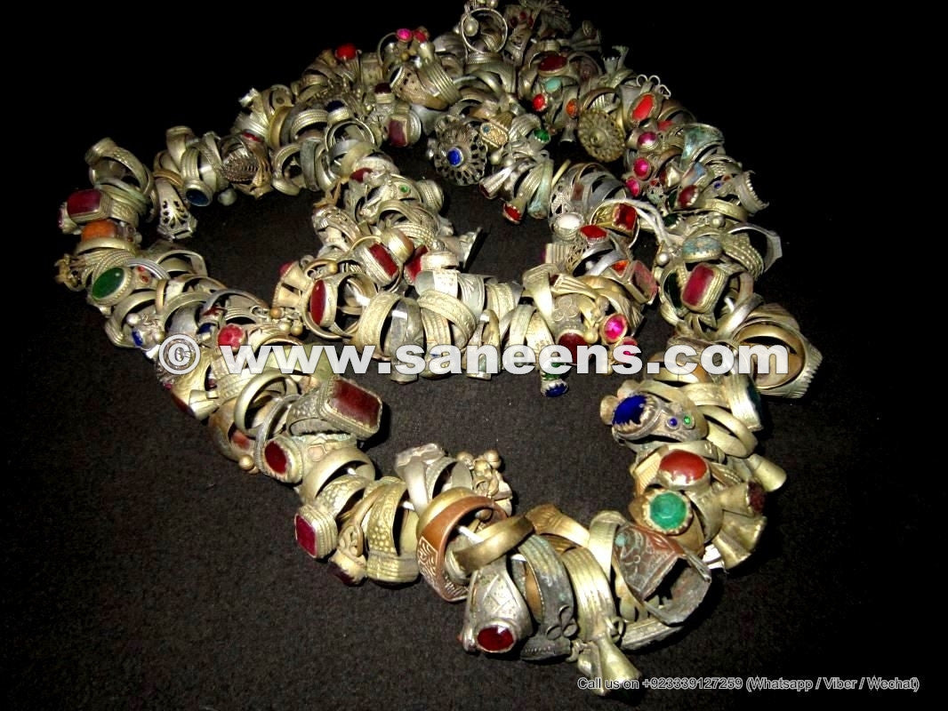 tribal artwork handmade fashionable rings in various color stones