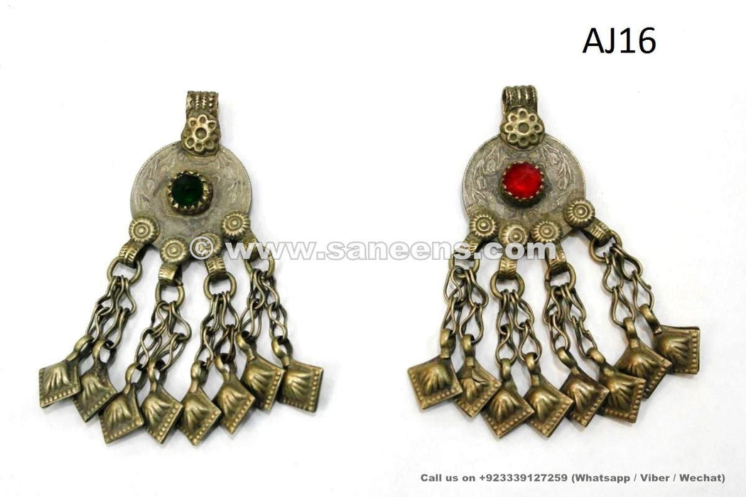 afghan muslim kuchi coins with chains dangles