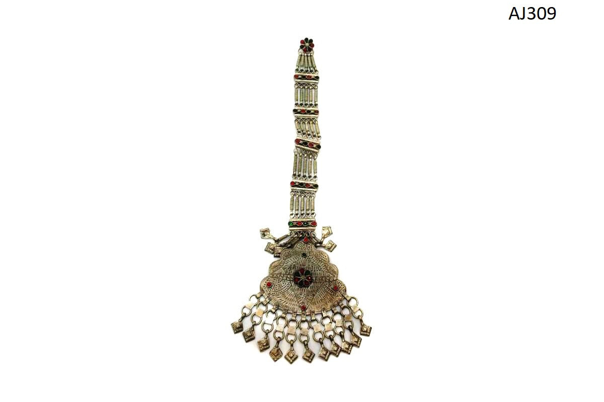 afghan kuchi collar jewellery metal buttons studs