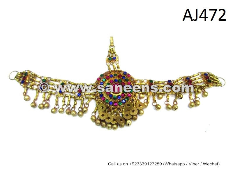 handmade pathani wedding jewellery head dress