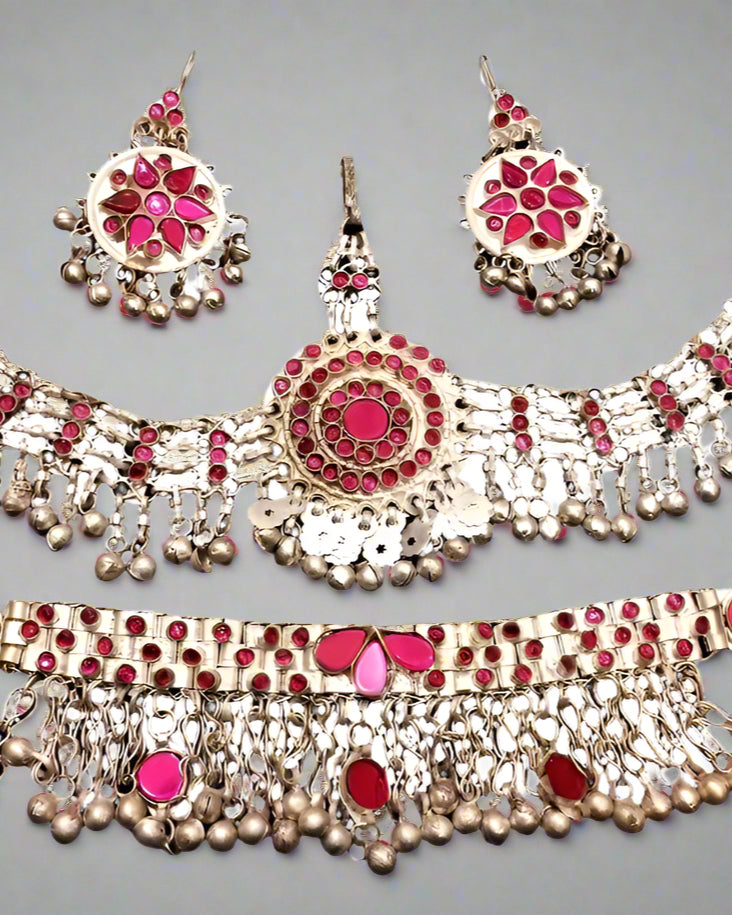afghan jewelry set, pashtun bridal ornaments