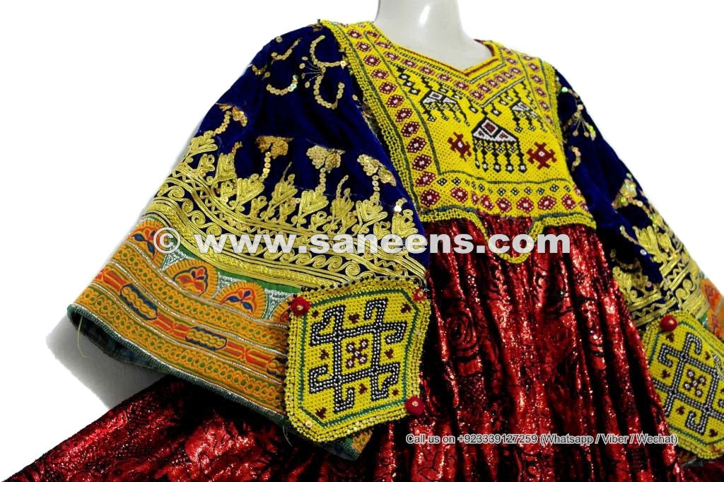 Afghan Women Long Shirt Tribal Fusion Art Work Vintage Costume Gypsy Ethnic Frock