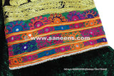 Formal Afghan Women Dress In Glowing Green Color Tribal Ethnic Coin Frock