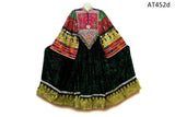 Formal Afghan Women Dress In Glowing Green Color Tribal Ethnic Coin Frock