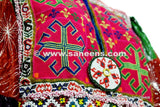 Formal Afghan Women Dress In Glowing Green Color Tribal Ethnic Coin Frock
