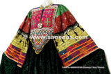 Formal Afghan Women Dress In Glowing Green Color Tribal Ethnic Coin Frock