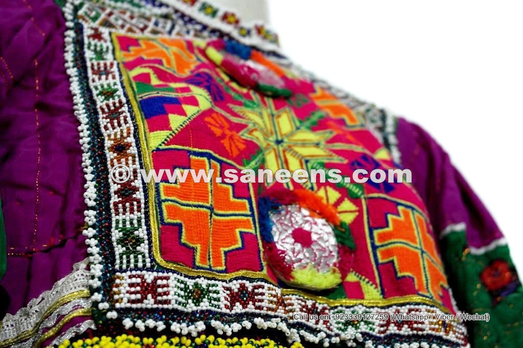 Kuchi Tribal Rainbow Frock Unique Design Afghan Nomad Vintage Dress