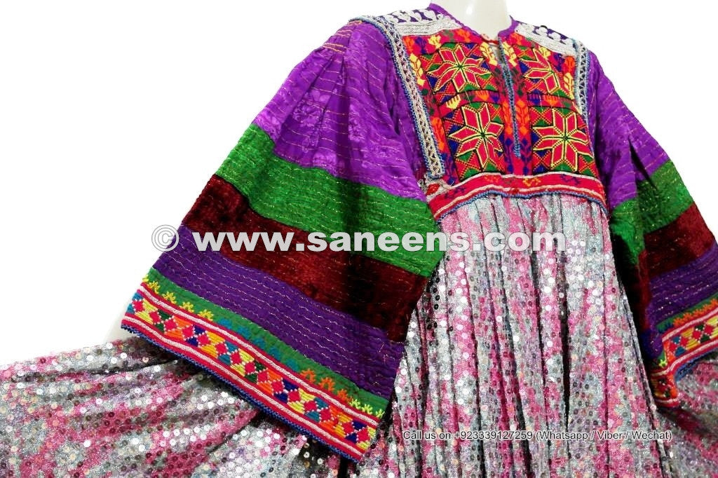 ATS Fusion Dance Dress Tribal Ethnic Frock With Sequin Work Nomadic Costume
