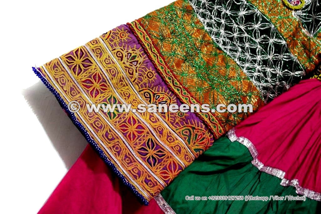 Tribal Fusion Costume Full Embroidered Kuchi Frock Afghan Nomad Vintage Clothes
