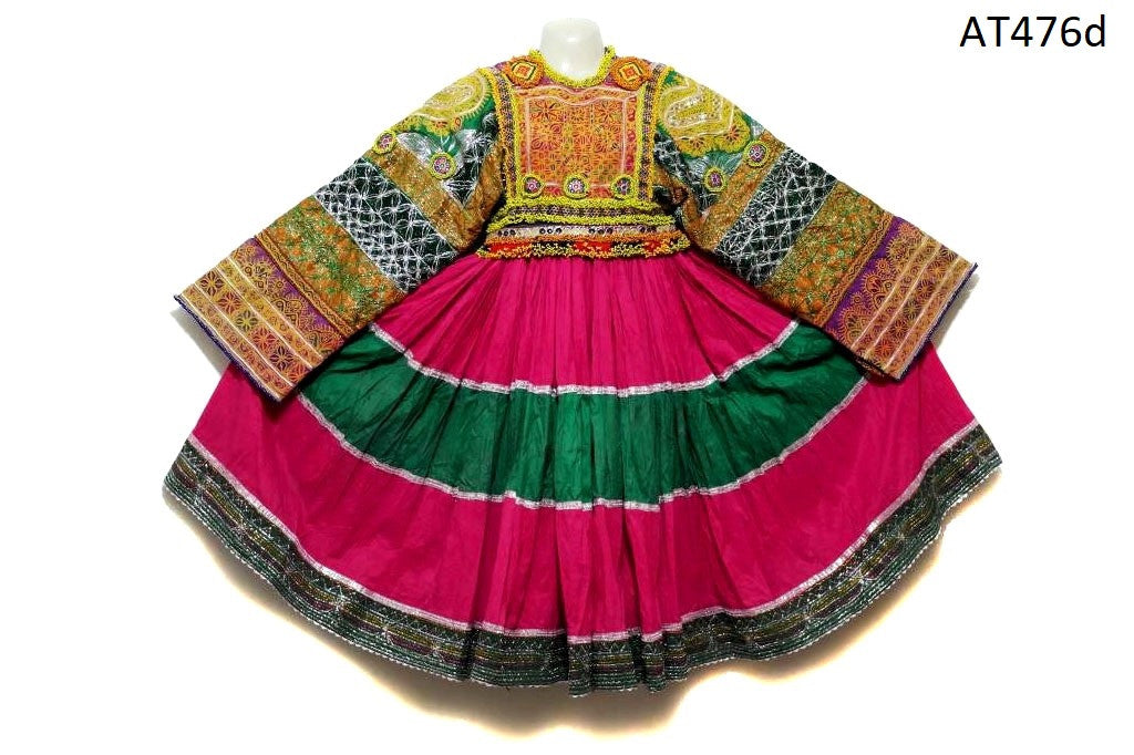 Tribal Fusion Costume Full Embroidered Kuchi Frock Afghan Nomad Vintage Clothes