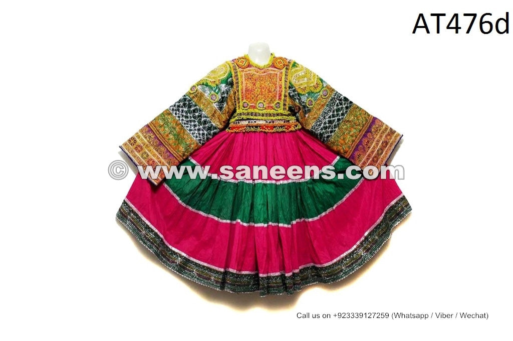 Tribal Fusion Costume Full Embroidered Kuchi Frock Afghan Nomad Vintage Clothes