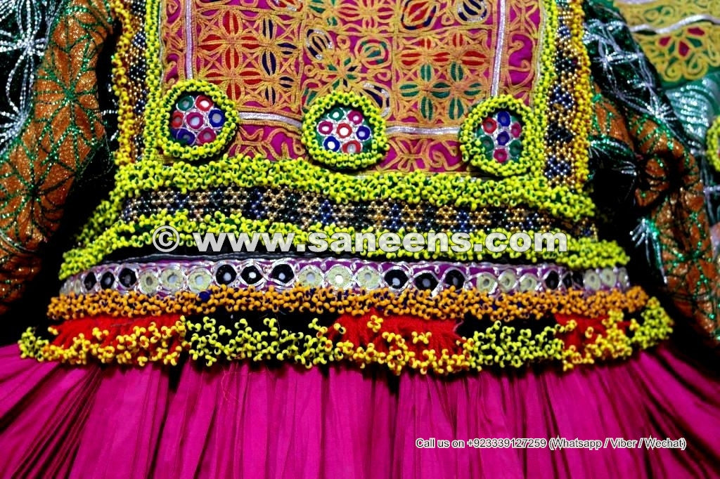 Tribal Fusion Costume Full Embroidered Kuchi Frock Afghan Nomad Vintage Clothes