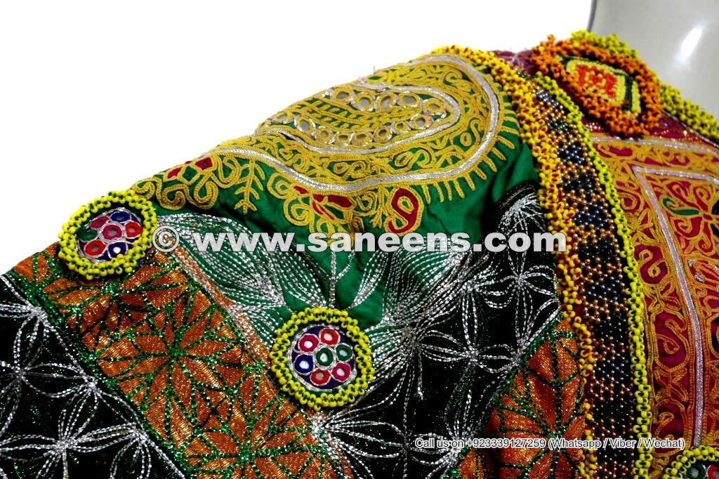Tribal Fusion Costume Full Embroidered Kuchi Frock Afghan Nomad Vintage Clothes