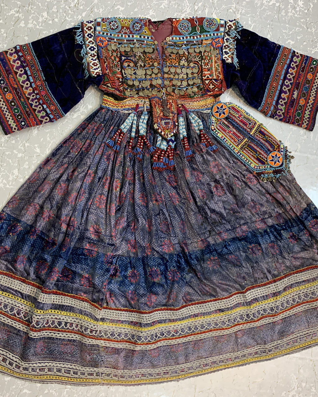 Kuchi Hand Embroidered Coin Work Frock