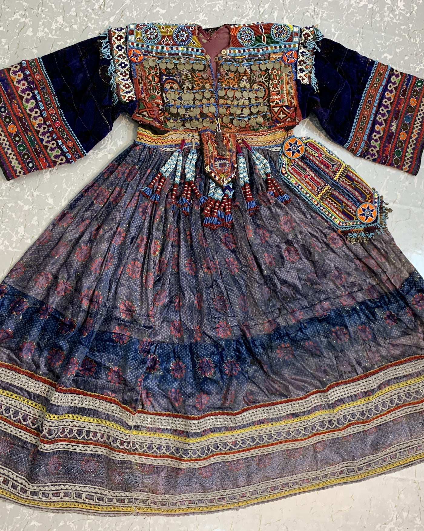 Kuchi Hand Embroidered Coin Work Frock