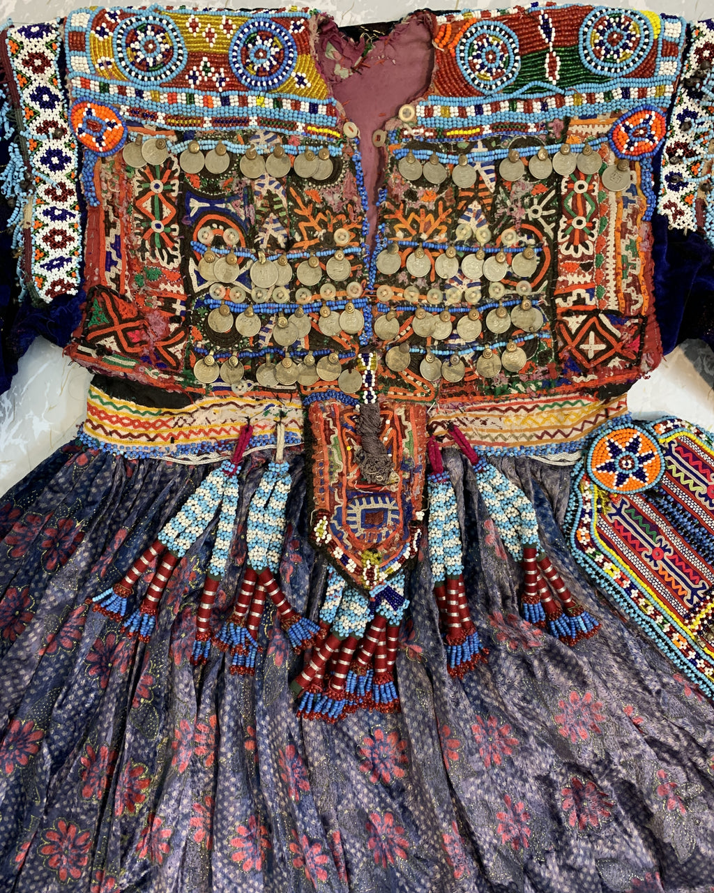 Kuchi Hand Embroidered Coin Work Frock