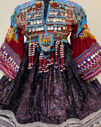 Kuchi Ethnic Dress In Shiny Purple Fabric