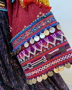 Kuchi Ethnic Dress In Shiny Purple Fabric