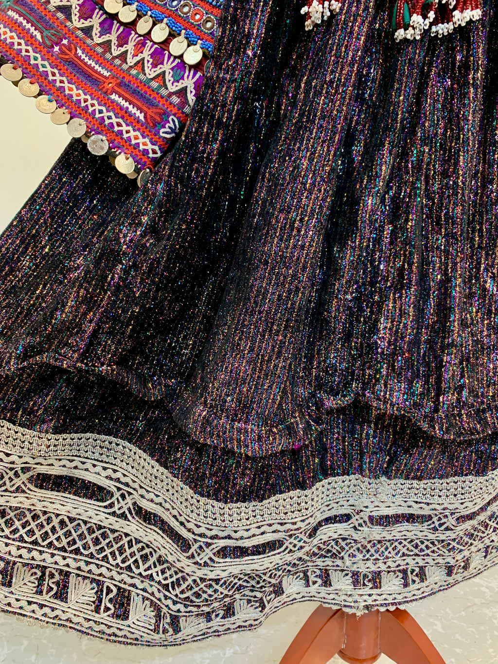 Kuchi Ethnic Dress In Shiny Purple Fabric