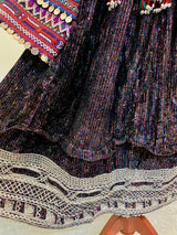 Kuchi Ethnic Dress In Shiny Purple Fabric