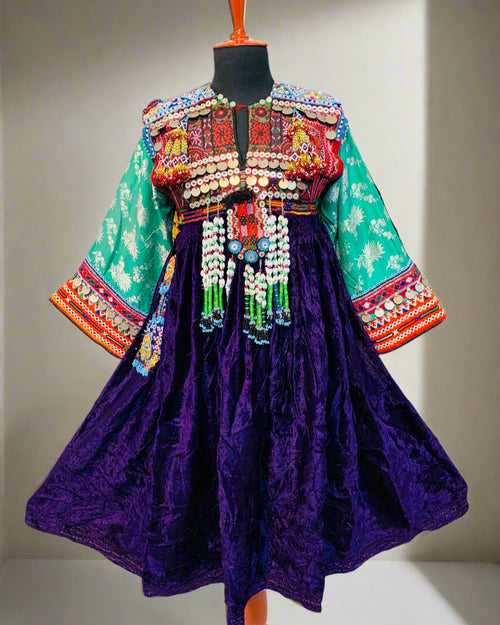 purple afghan dress Purple Charmaghzani Afghan Dress