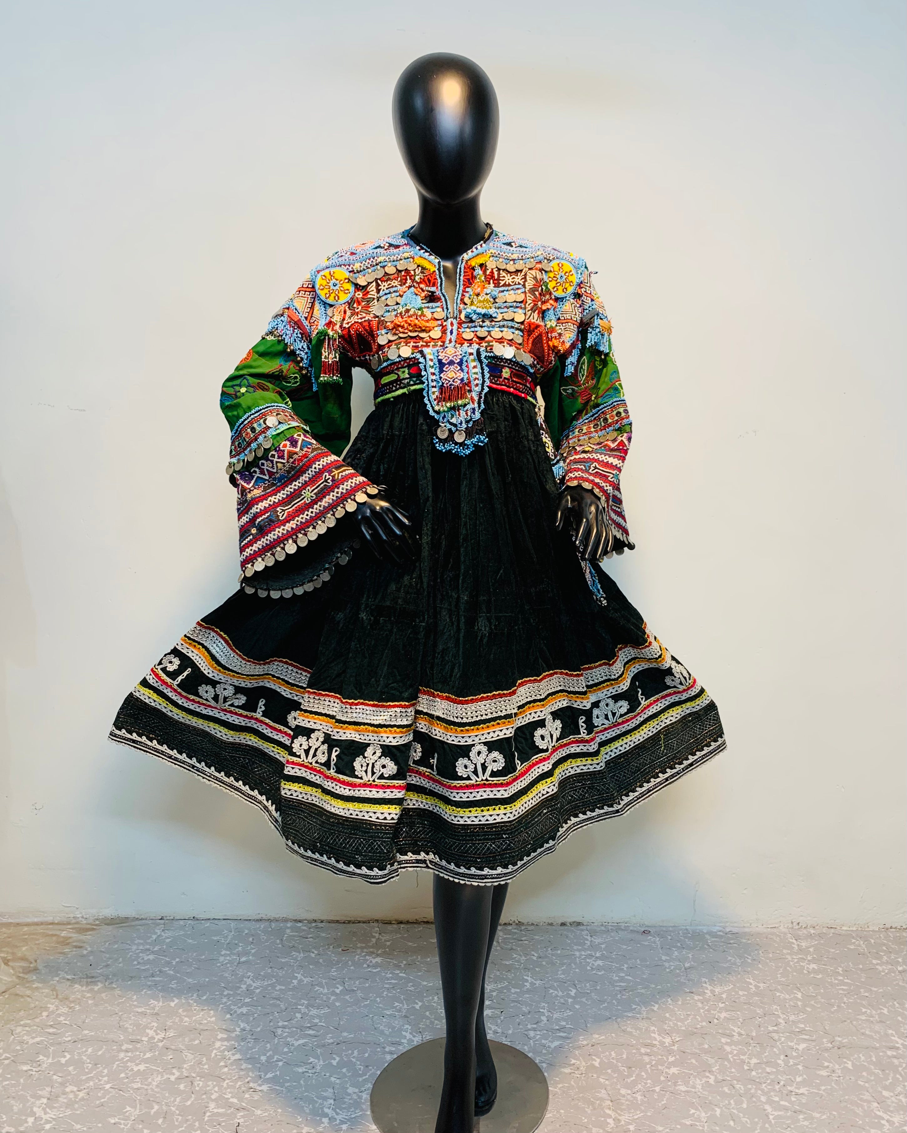 Hand Embroidered Afghan Vintage Dress