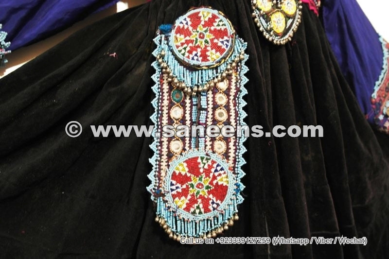 Afghan Kuchi Black Vintage Frock