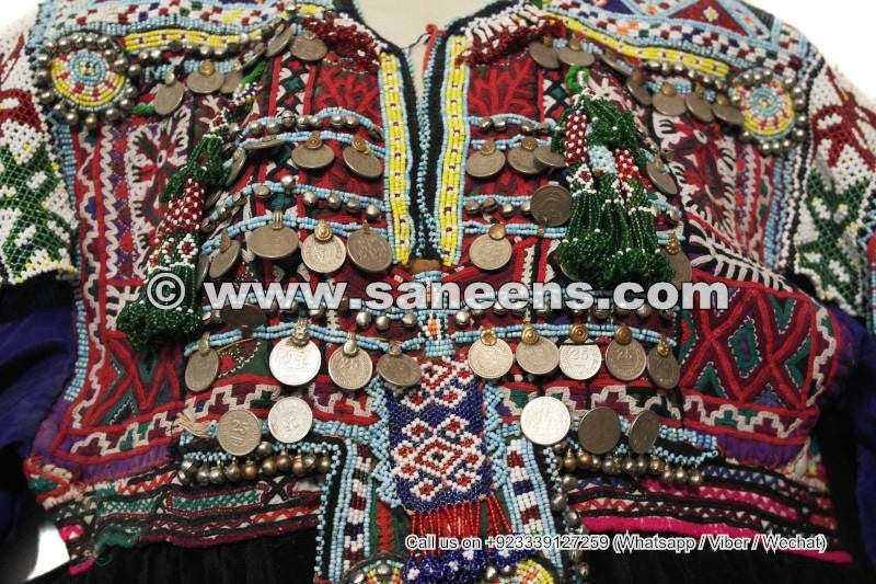 Afghan Kuchi Black Vintage Frock