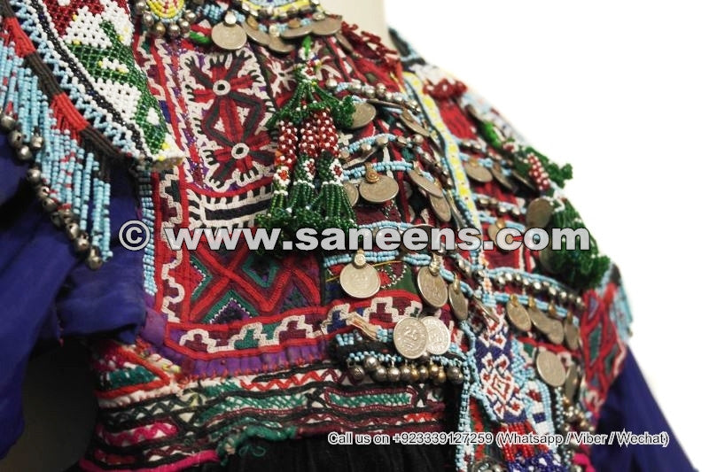 Afghan Kuchi Black Vintage Frock