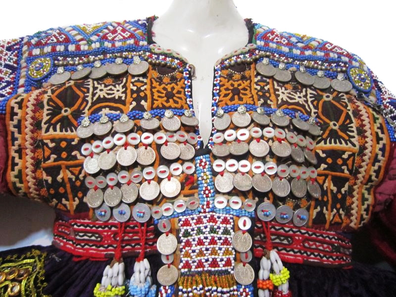 Tribal Kuchi Coins Vintage Purple Dress