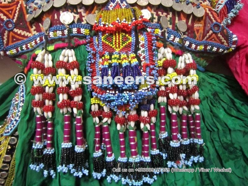 balochi tribal vintage fashion handmade costumes with tassels and coins