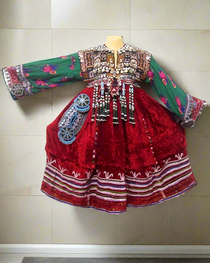 Kuchi Banjara Tribal Ethnic Red Dress